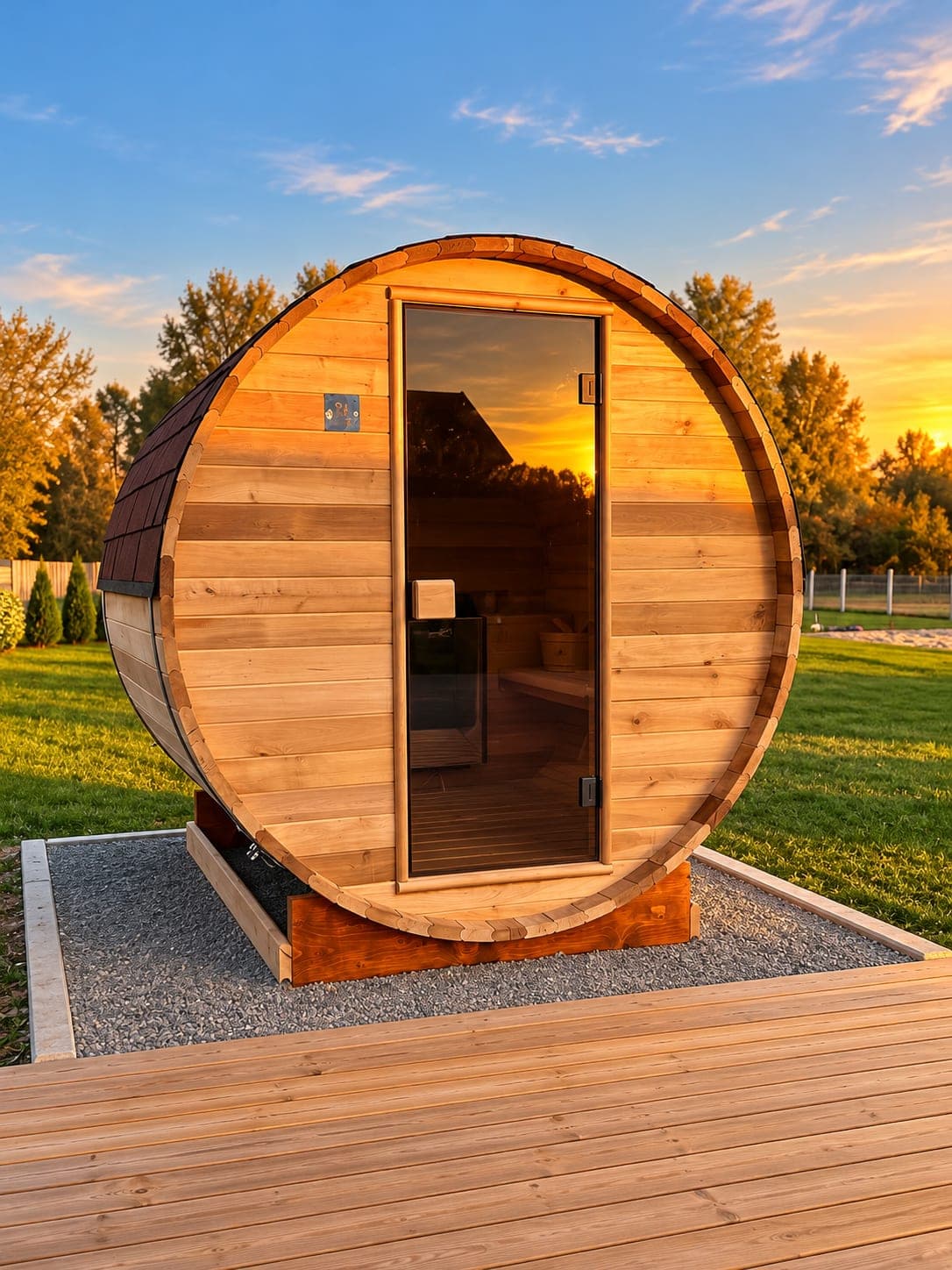 Vanjska sauna bure pored bazena u Oazi Gradiška